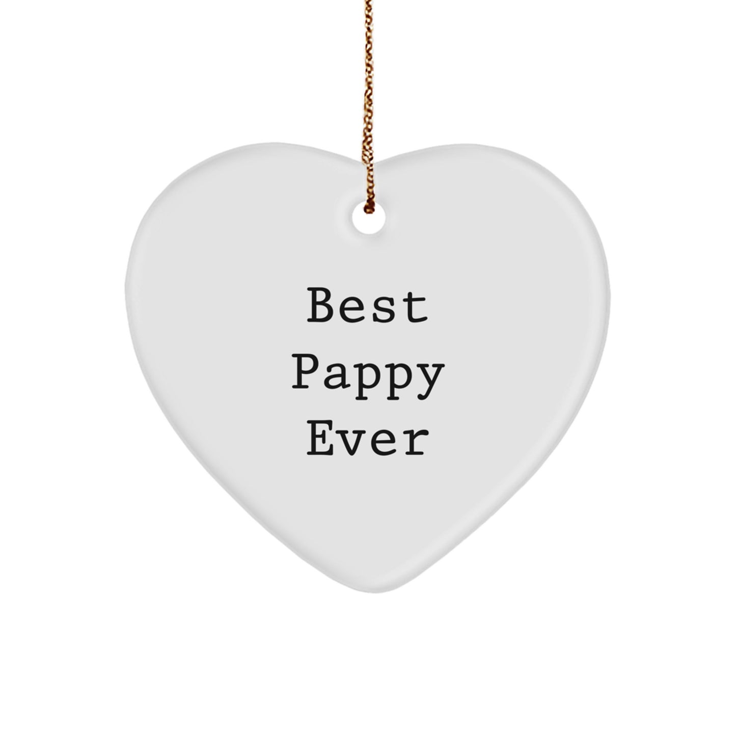 Funny Heart Ornament Gifts for Pappy, Best Pappy Ever, Heart Shaped, Christmas Unique Gifts from Friends, Family, Women, Men - Image 1