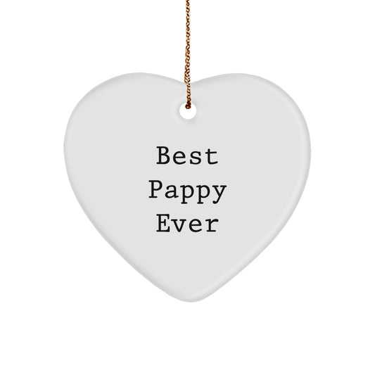 Funny Heart Ornament Gifts for Pappy, Best Pappy Ever, Heart Shaped, Christmas Unique Gifts from Friends, Family, Women, Men - Image 1