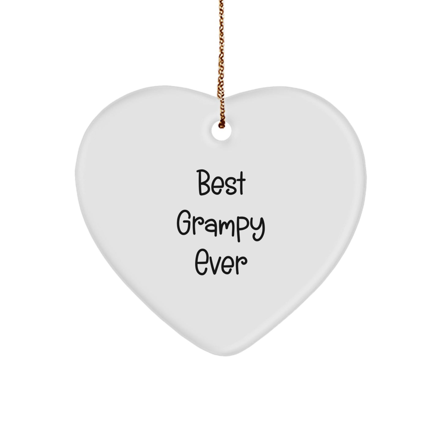 Funny Grampy Gifts from Family, Best Grampy Ever Heart Ornament for Men Christmas Unique Gifts - Image 1