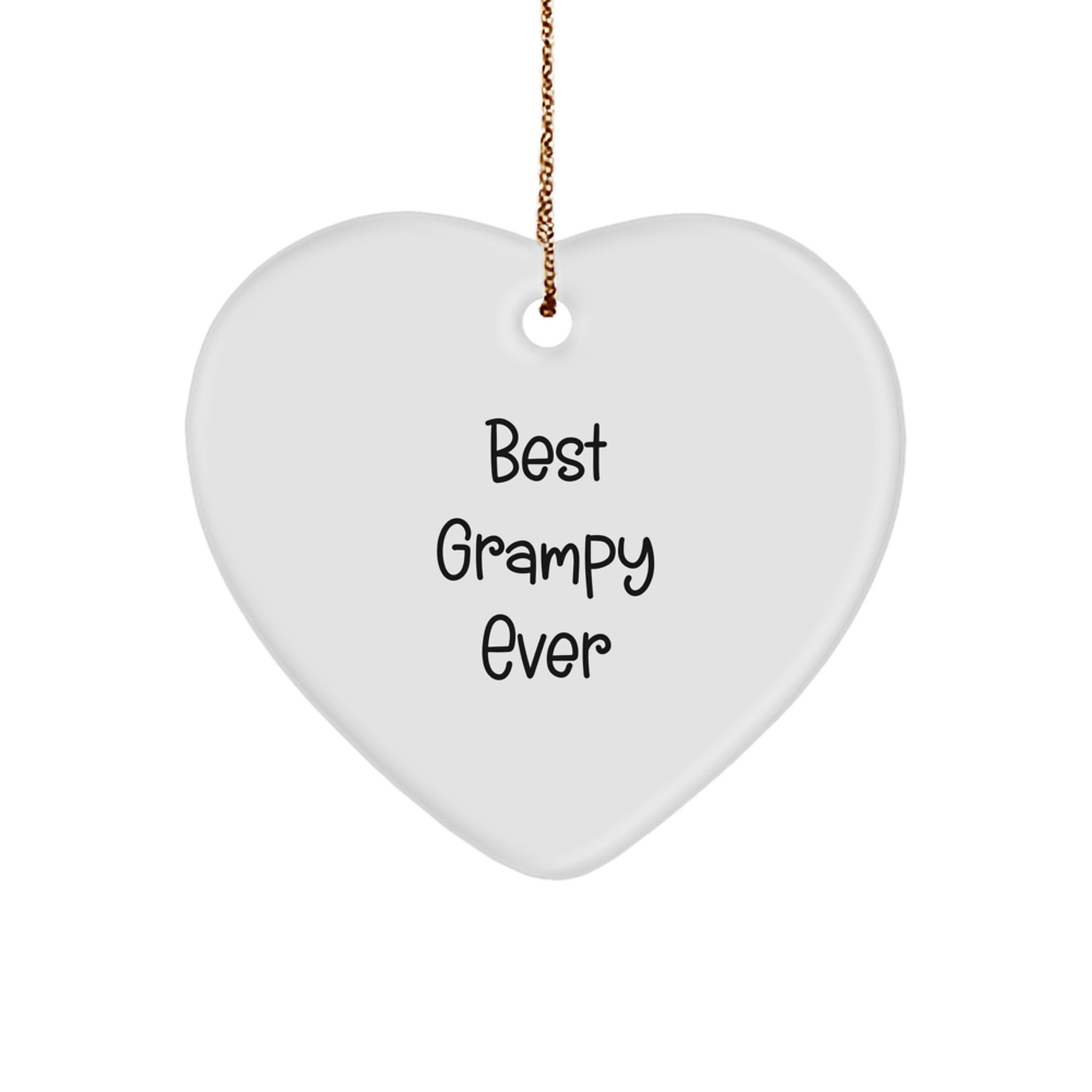Funny Grampy Gifts from Family, Best Grampy Ever Heart Ornament for Men Christmas Unique Gifts - Image 1