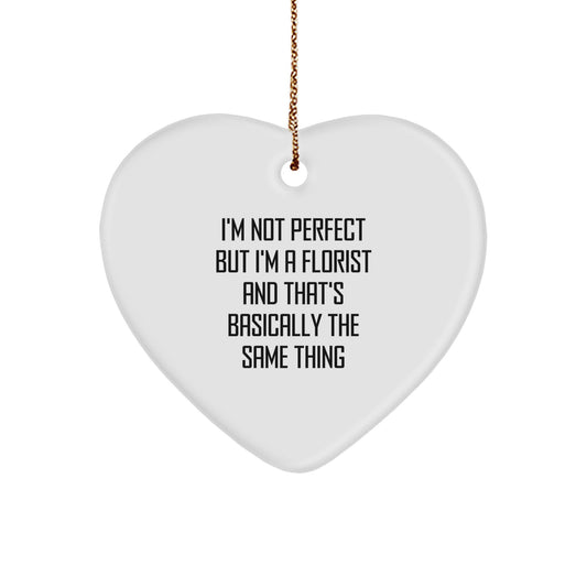 Funny Florist Heart Ornament Gifts from Family, Friends, or Coworkers, Gifts for Florist Men, Women, or Anyone Loving Christmas - Image 1