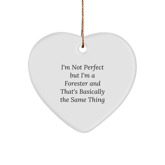 Funny Forester Gifts, Heart Ornament for Forester Friends and Family, Christmas Unique Gifts from Men to Friends - Image 1