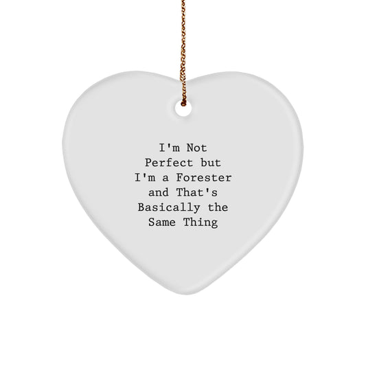 Funny Forester Gifts from Friends - Heart Ornament for Forester Men, Women, Family at Christmas Unique Gifts - Image 1
