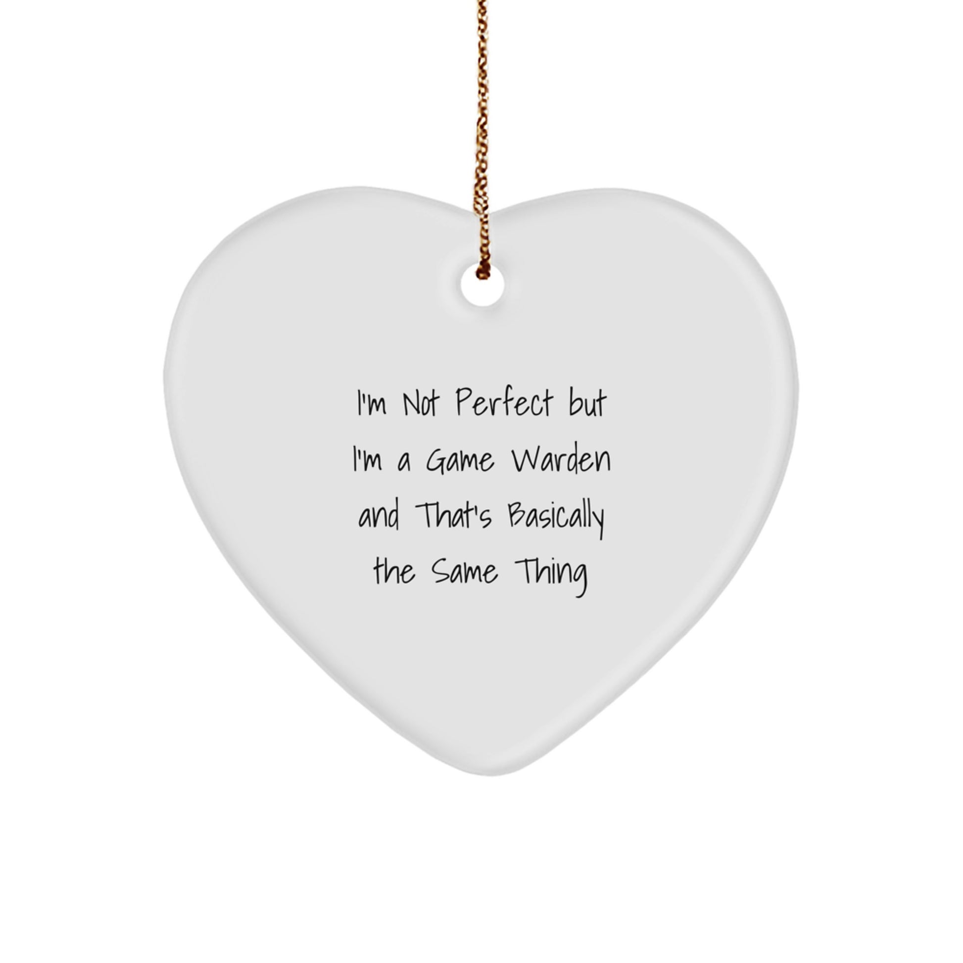 Funny Game Warden Heart Ornament Gifts for Men from Family, Unique Christmas Unique Gifts with Inspirational Quote, Perfect for Game Warden Lovers - Image 1