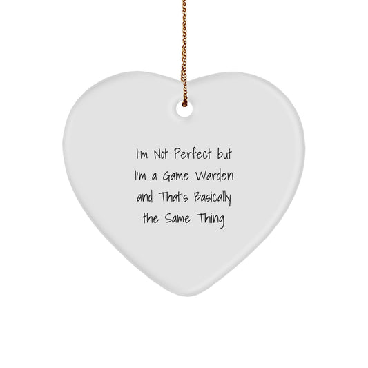 Funny Game Warden Heart Ornament Gifts for Men from Family, Unique Christmas Unique Gifts with Inspirational Quote, Perfect for Game Warden Lovers - Image 1