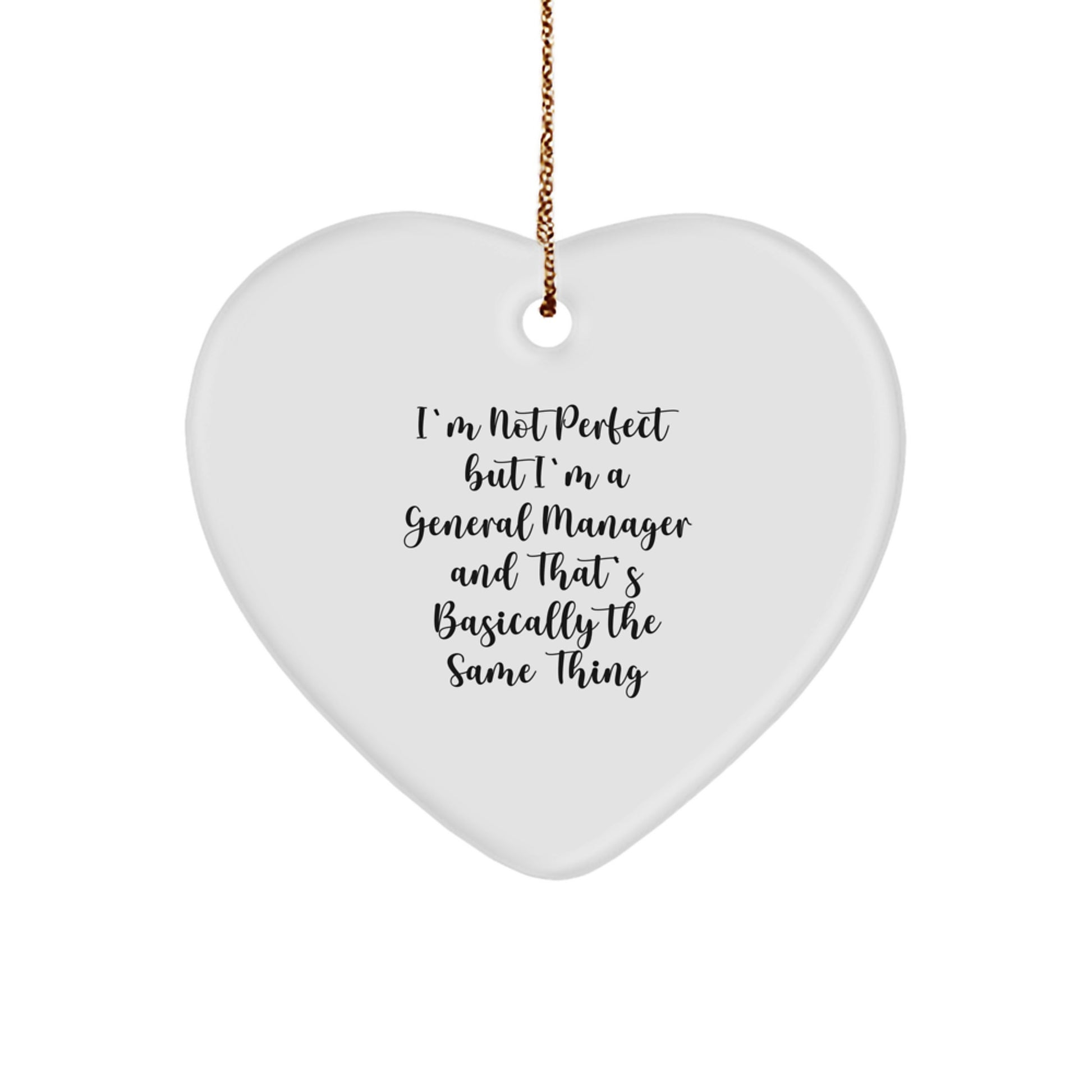 Funny General Manager Gifts from Friends, Heart Ornament Quote for General Manager, Christmas Unique Gifts - Image 1
