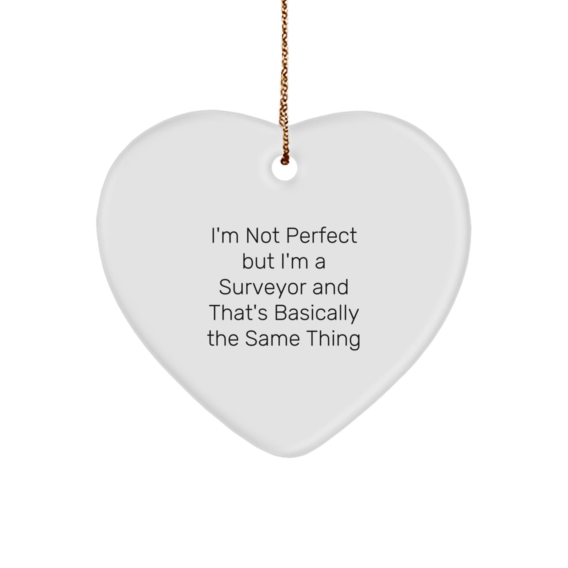 Funny Surveyor Heart Ornament Gifts from Men to Friends, Christmas Unique Gifts for Surveyor, Perfect Heart Shaped Present - Image 1