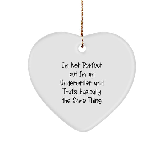 Gifts from Friends, Family, or Coworkers for Underwriter with Funny Heart Ornament, Perfect Christmas Unique Gifts - Image 1