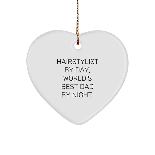 Hairstylist Gifts, Funny Quote Heart Ornament, Gifts from Men to Hairstylists, Perfect Christmas Unique Gifts for Family - Image 1