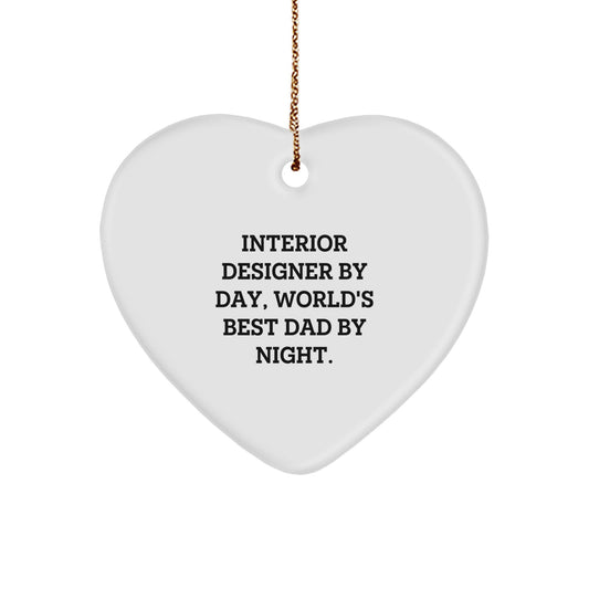 Funny Interior Designer Gifts for Christmas Unique Heart Ornaments from Best Dads - Image 1