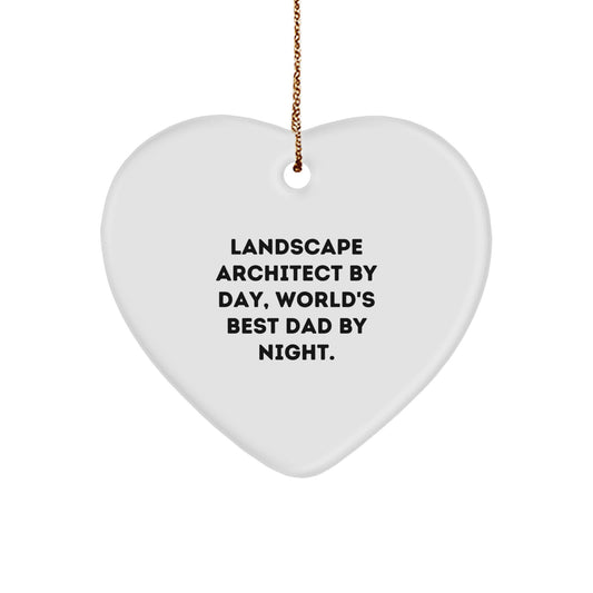 Landscape Architect Gifts by Day, Funny Heart Ornament by Night, Christmas Unique Gifts for Men - Image 1