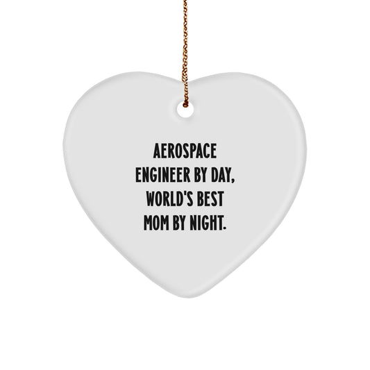 Aerospace Engineer Gift, Funny Quote, Heart Ornament, Christmas Unique Gifts from Friends, Gifts for Aerospace Engineer Men, White Heart Shaped Decoration - Image 1