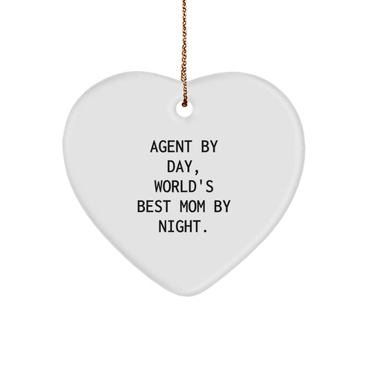 Funny Agent By Day Heart Ornament Gifts from Mom for Christmas Unique Agent Gifts - Image 1