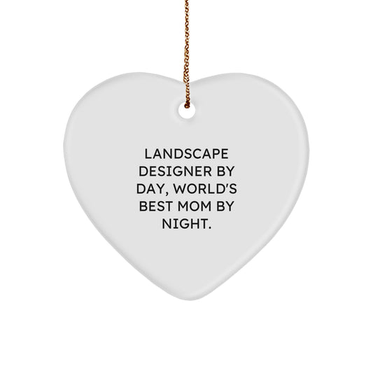 Funny Landscape Designer Gifts from Mom, Unique Heart Ornament for Landscape Designer, Christmas Unique Gifts - Image 1