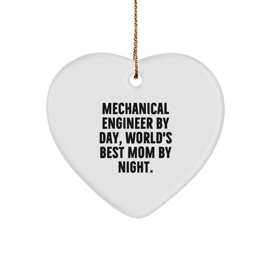 Funny Mechanical Engineer Gifts - Mechanical Engineer Heart Ornament, World's Best Mom Christmas Unique Gifts, Gifts from Mom for Men - Image 1