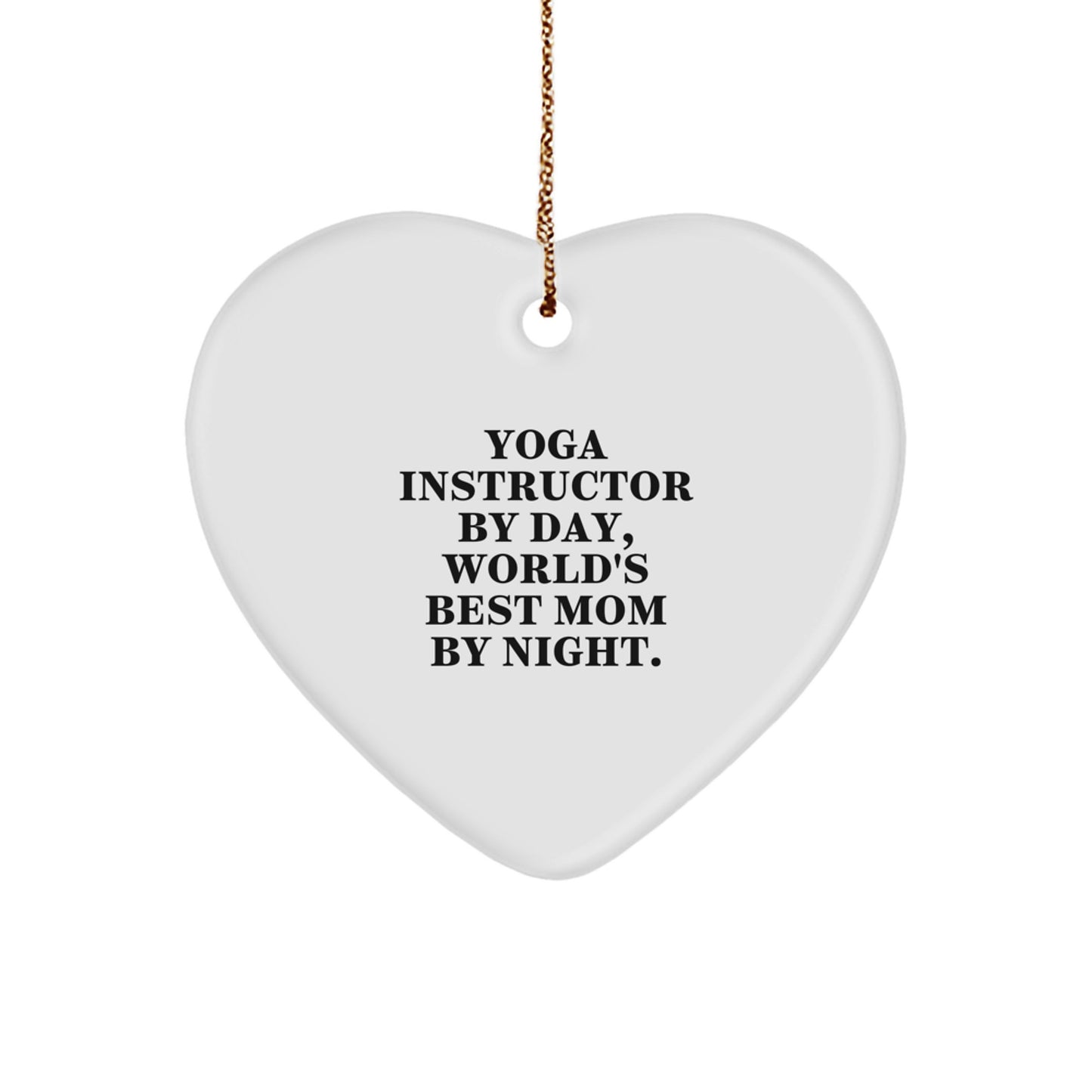 Funny Yoga Instructor Gifts from Mom, Heart Ornament for Yoga Instructors, Christmas Unique Present for Yoga Instructor Friends - Image 1