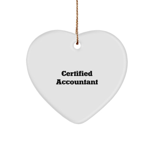 Certified Accountant Gifts, Funny Heart Ornament, 'You're the Accountant to My Heart' - Gifts from Family for Christmas - Image 1