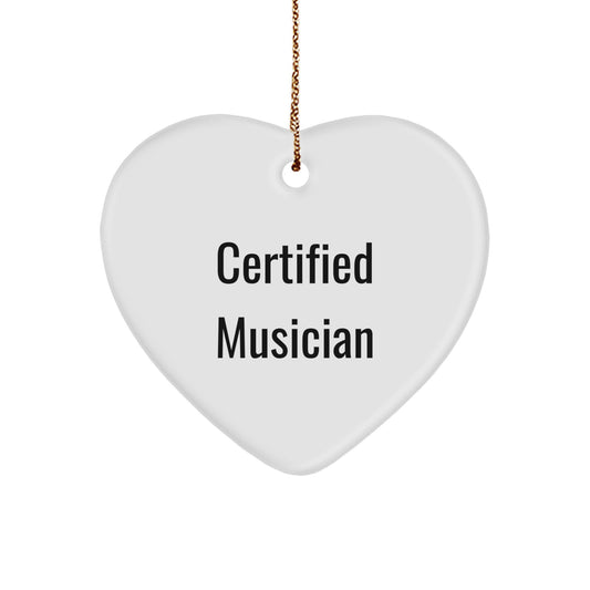 Unique Gifts from Friends to Musician, Funny Quote Musician Heart Ornament, Christmas Unique Gifts for Musician, Musician Heart Decor - Image 1