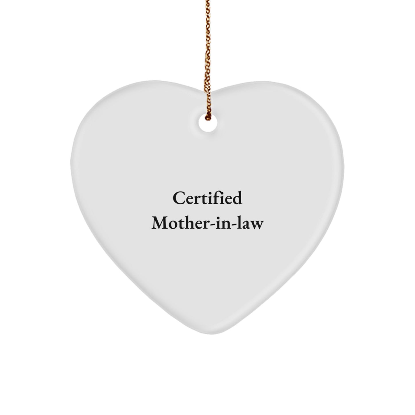Funny Mom-in-law Gifts, Heart Ornament for Christmas Unique Gifts from Men to Mom-in-law, 'I'm the Best Mom-in-law' - Image 1