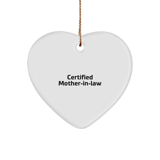 Certified Mom-in-law Gifts from Family - Funny Heart Ornament for Mom-in-law - Christmas Unique Gifts for Mom-in-law - Image 1