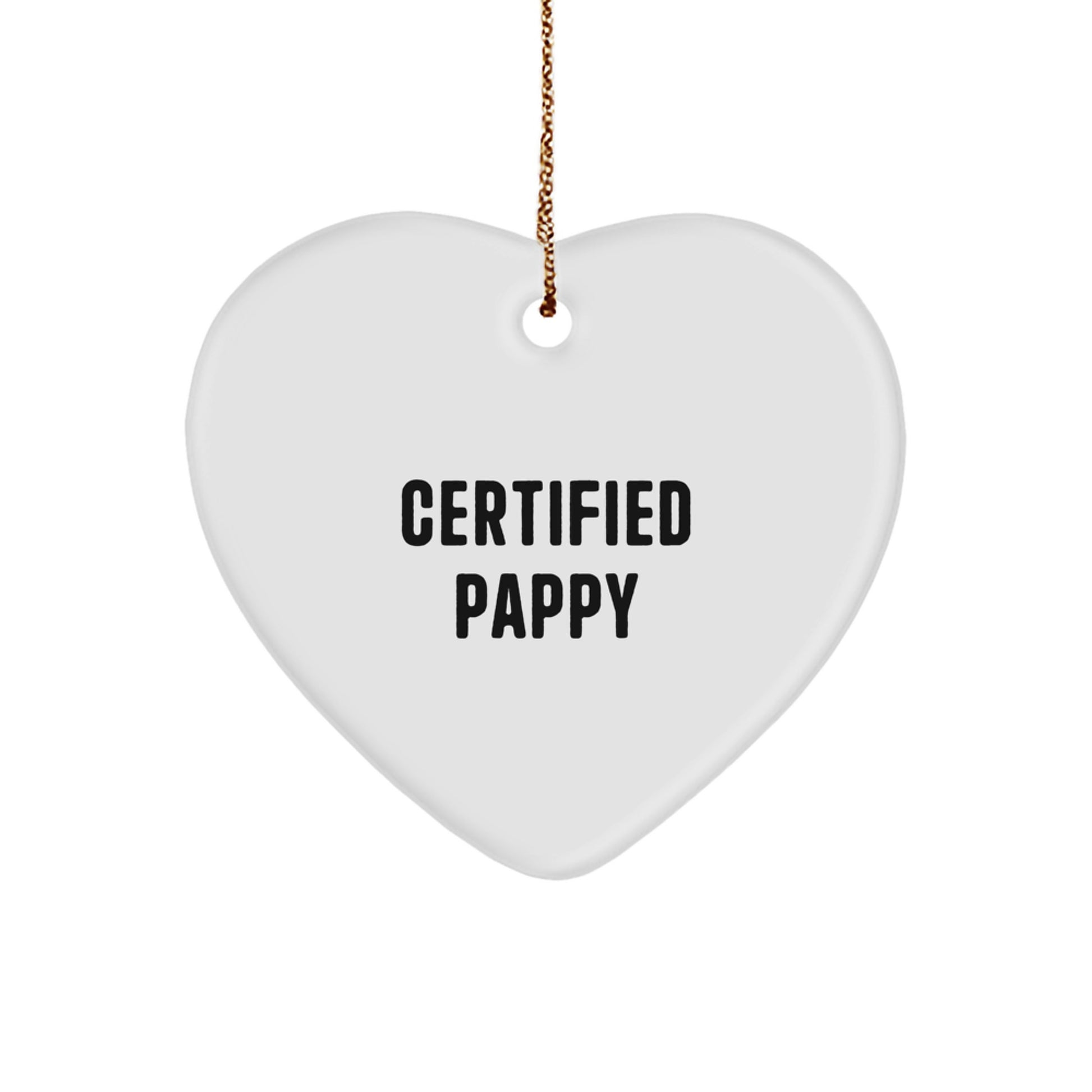 Funny Pappy Heart Ornament Gifts from Family, Friends, or Loved Ones for Christmas Unique Presents - Image 1