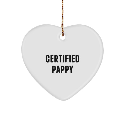 Funny Pappy Heart Ornament Gifts from Family, Friends, or Loved Ones for Christmas Unique Presents - Image 1