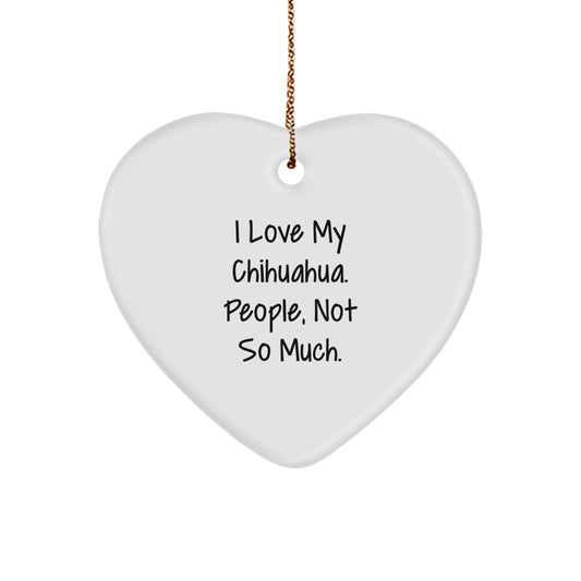 Funny Chihuahua Dog Gifts for Him from Friends, Heart Ornament Christmas Unique - Image 1