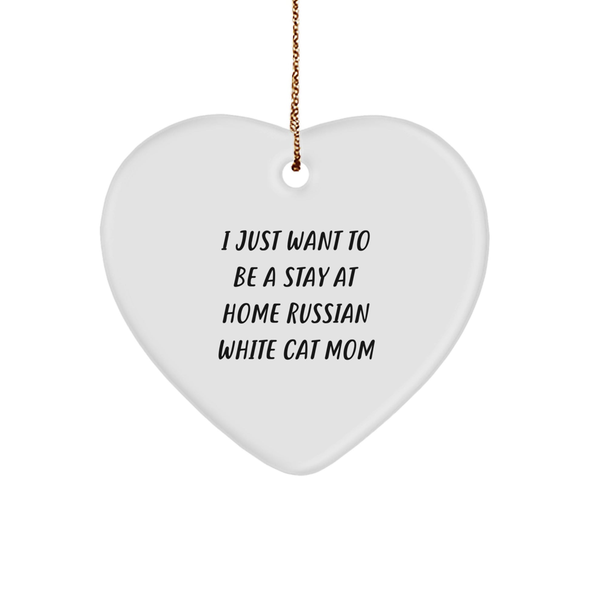 Funny Russian White Cat Mom Gifts for Russian White Cat Lovers, Heart Ornament for Christmas Unique Gifts from Friends to Family - Image 1