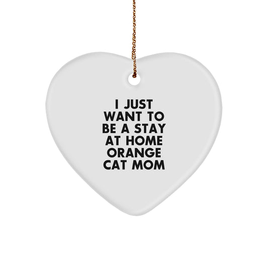 Funny Orange Cat Mom Heart Ornament Gifts from Friends and Family for Orange Cat Christmas Unique - Image 1