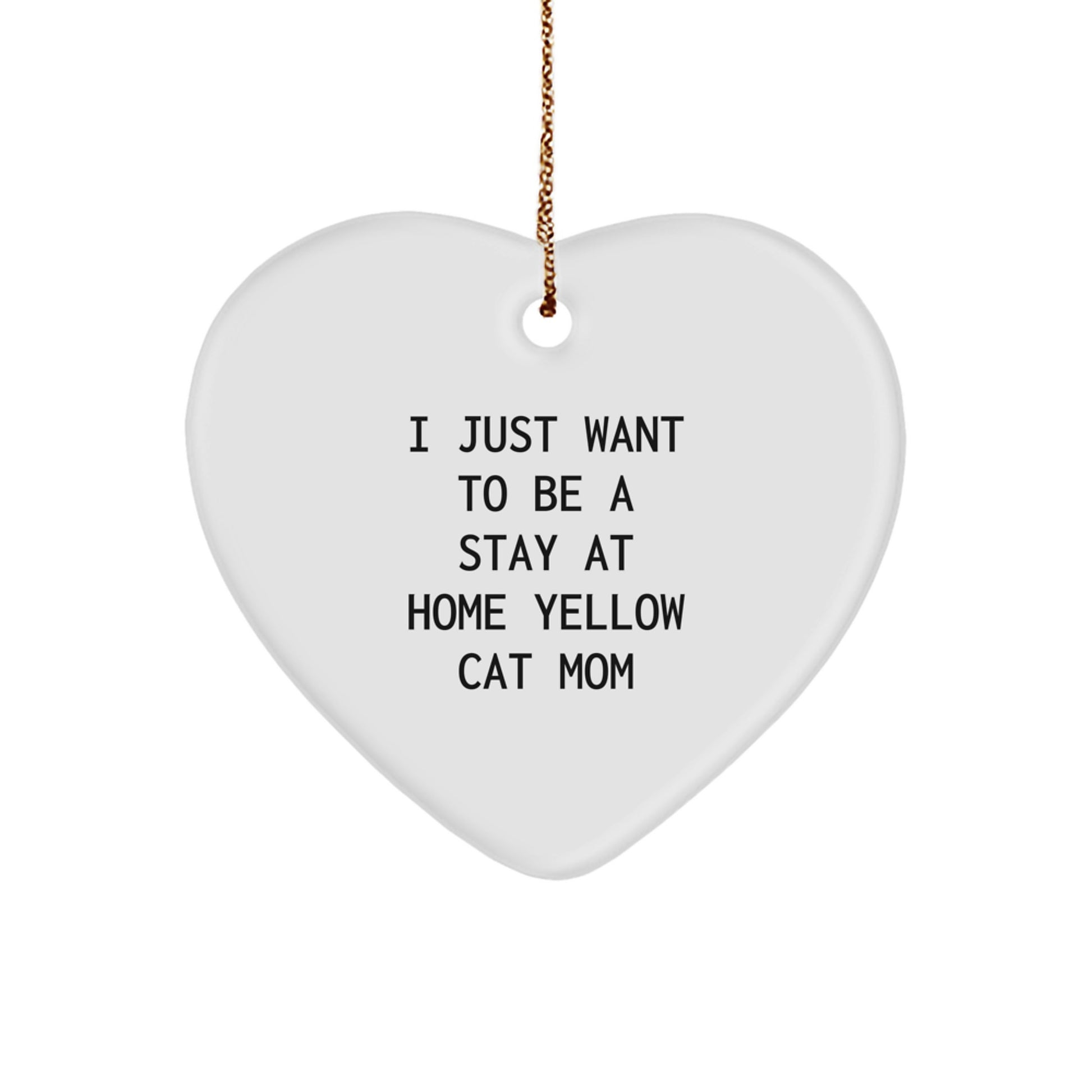 Funny Yellow Cat Mom Heart Ornament Gifts from Family for Christmas Unique Gifts - Image 1