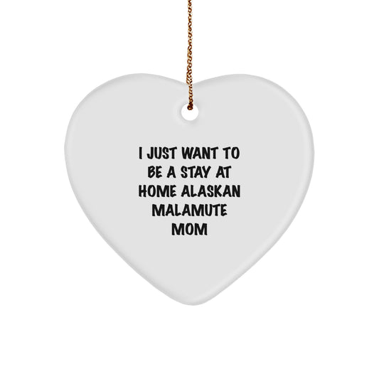 Funny Alaskan Malamute Dog Gifts for Mom, Heart Ornament, Gifts from Friends or Family for Christmas Unique Gifts - Image 1