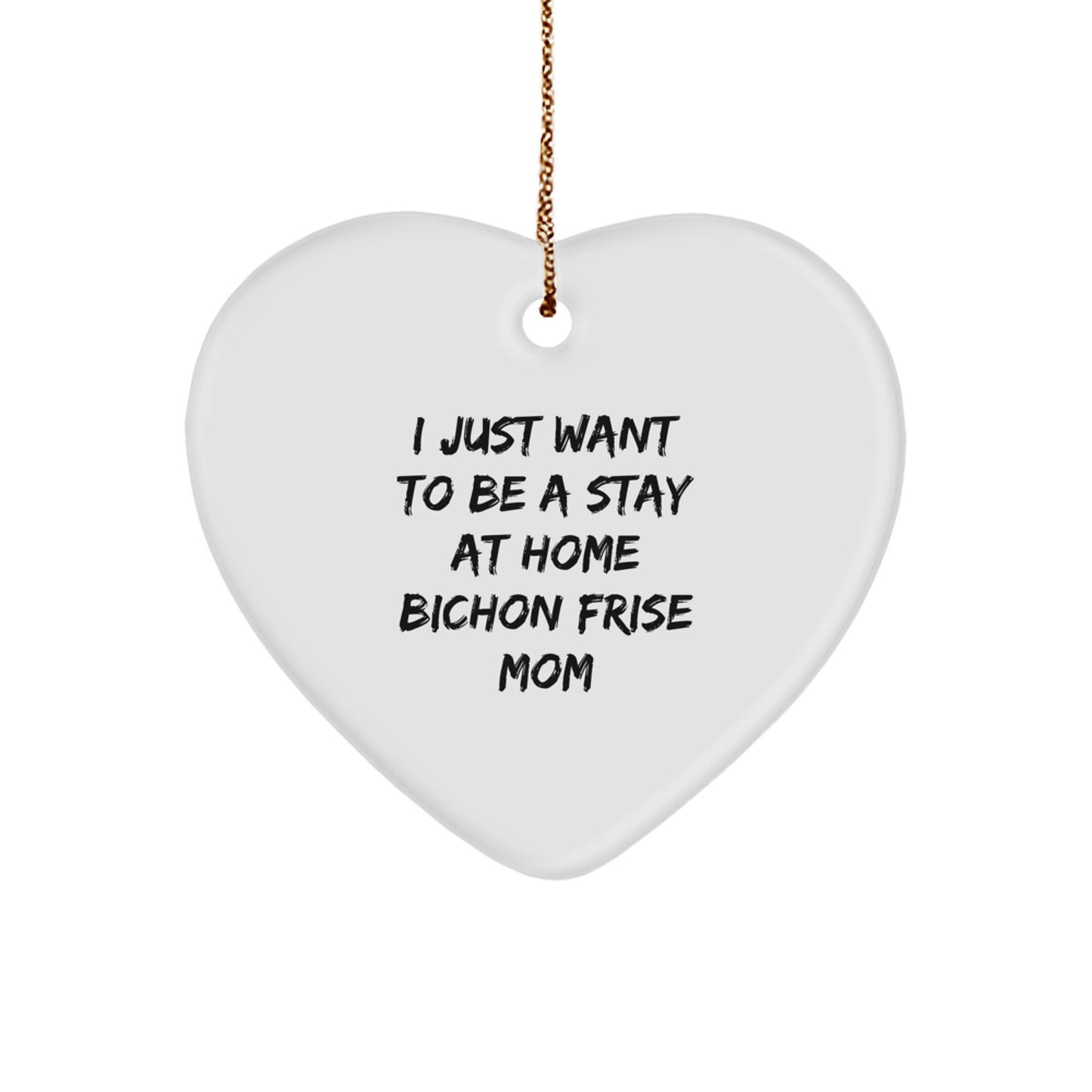 Funny Bichon Frise Dog Mom Heart Ornament Gifts from Family to Bichon Frise Dog Lover, Christmas Unique Ideas - Image 1