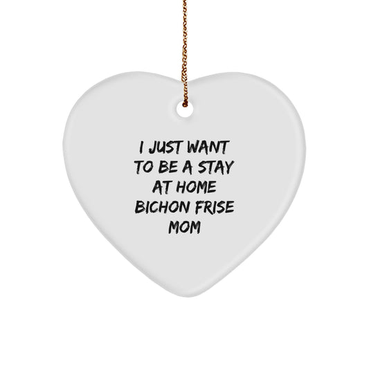 Funny Bichon Frise Dog Mom Heart Ornament Gifts from Family to Bichon Frise Dog Lover, Christmas Unique Ideas - Image 1