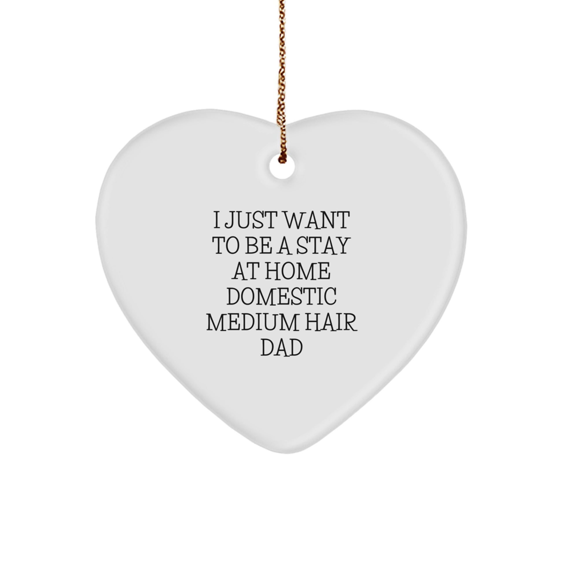 Funny Domestic Medium Hair Gifts from Men - Heart Ornament for Stay At Home Dad - Christmas Unique Gifts for Him - Image 1