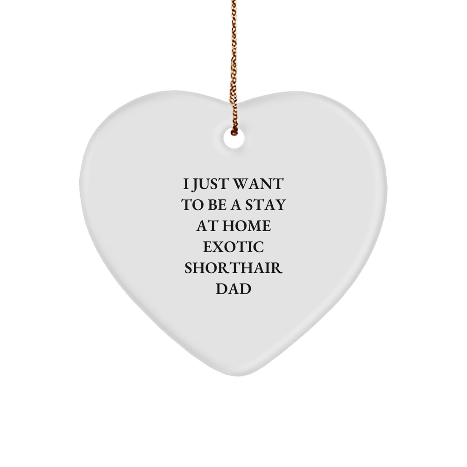 Exotic Shorthair Cat Heart Ornament Gifts from Men to I Just Want To Be A Stay At Home Exotic Shorthair Dad, Funny Christmas Unique Gifts - Image 1
