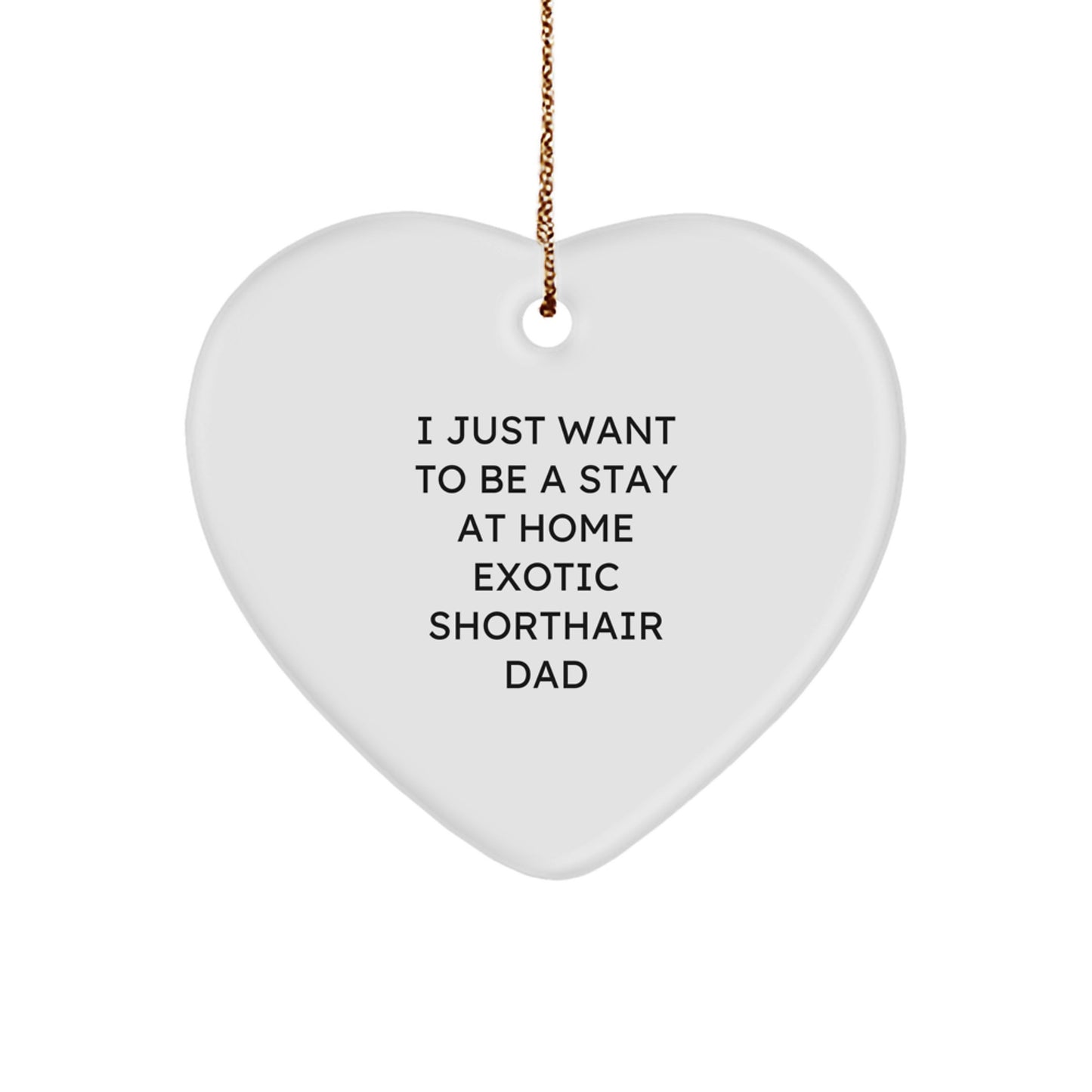 Funny Exotic Shorthair Cat Dad Heart Ornament Gifts from Men to Exotic Shorthair Cat Parents, Christmas Unique Gifts - Image 1
