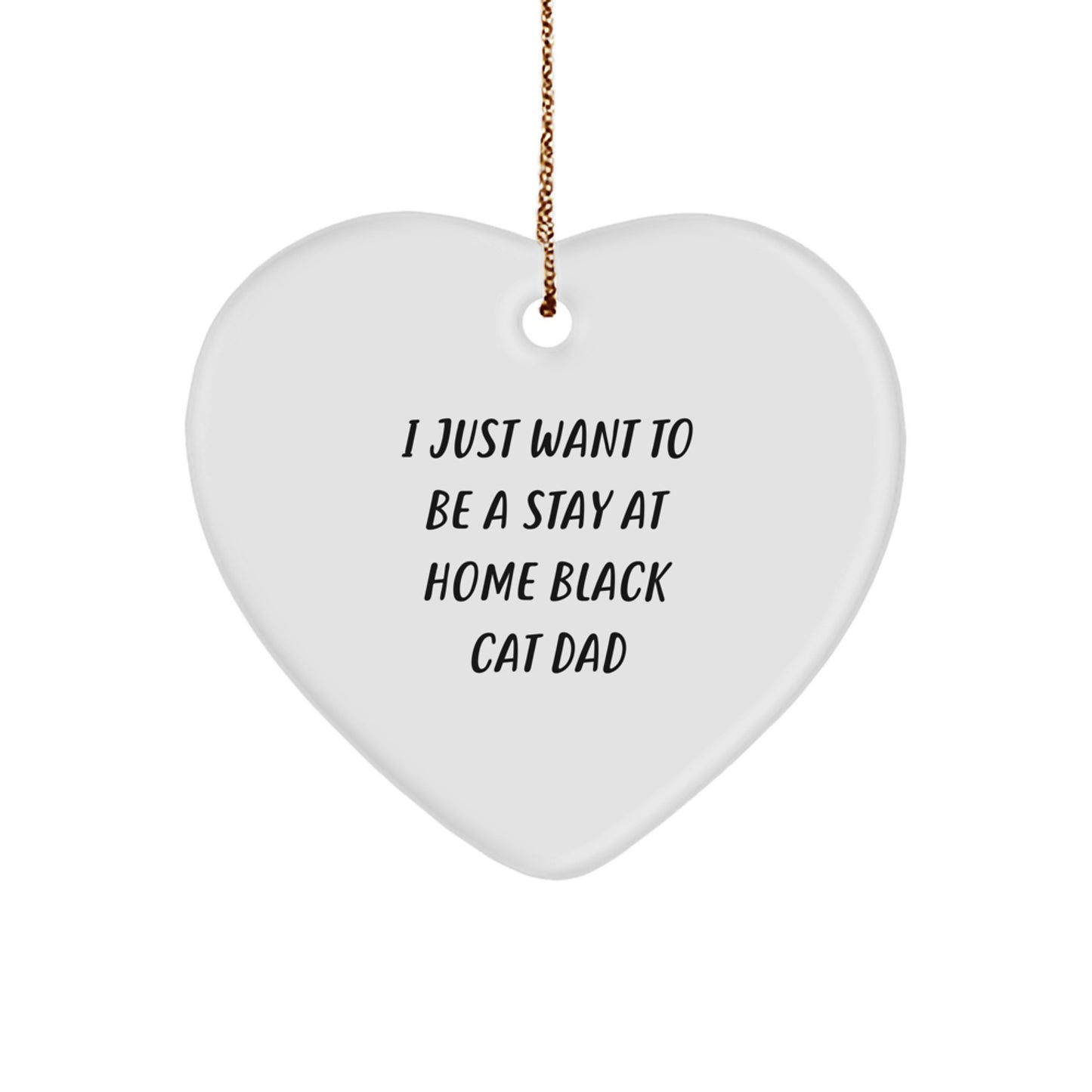 Funny Black Cat Heart Ornament Gifts from Friends and Family for Black Cat Dad Men Christmas Unique - Image 1