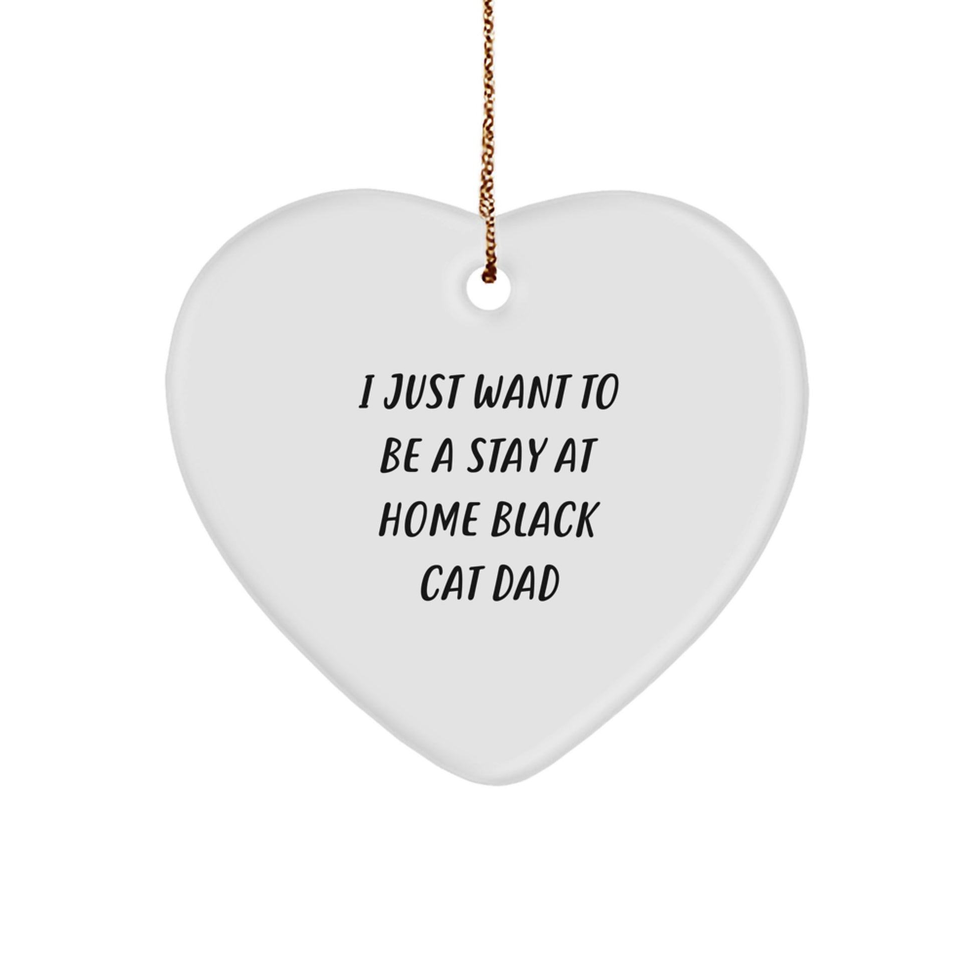 Funny Black Cat Heart Ornament Gifts from Friends and Family for Black Cat Dad Men Christmas Unique - Image 1