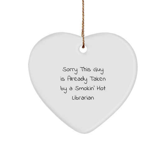 Funny Librarian Gifts, Heart Ornament with Quote, Gifts from Women for Librarian Friends, Christmas Unique Gifts for Her - Image 1