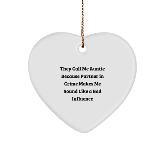 Funny Auntie Heart Ornament Gifts from Women to Auntie on Christmas Unique Presents - Image 1