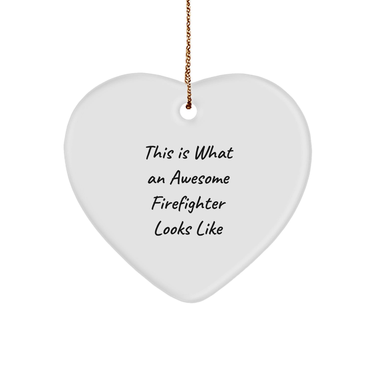 Firefighter Heart Shaped Ornament Gifts for Him Funny Christmas Memorable Presents from Family - Image 1
