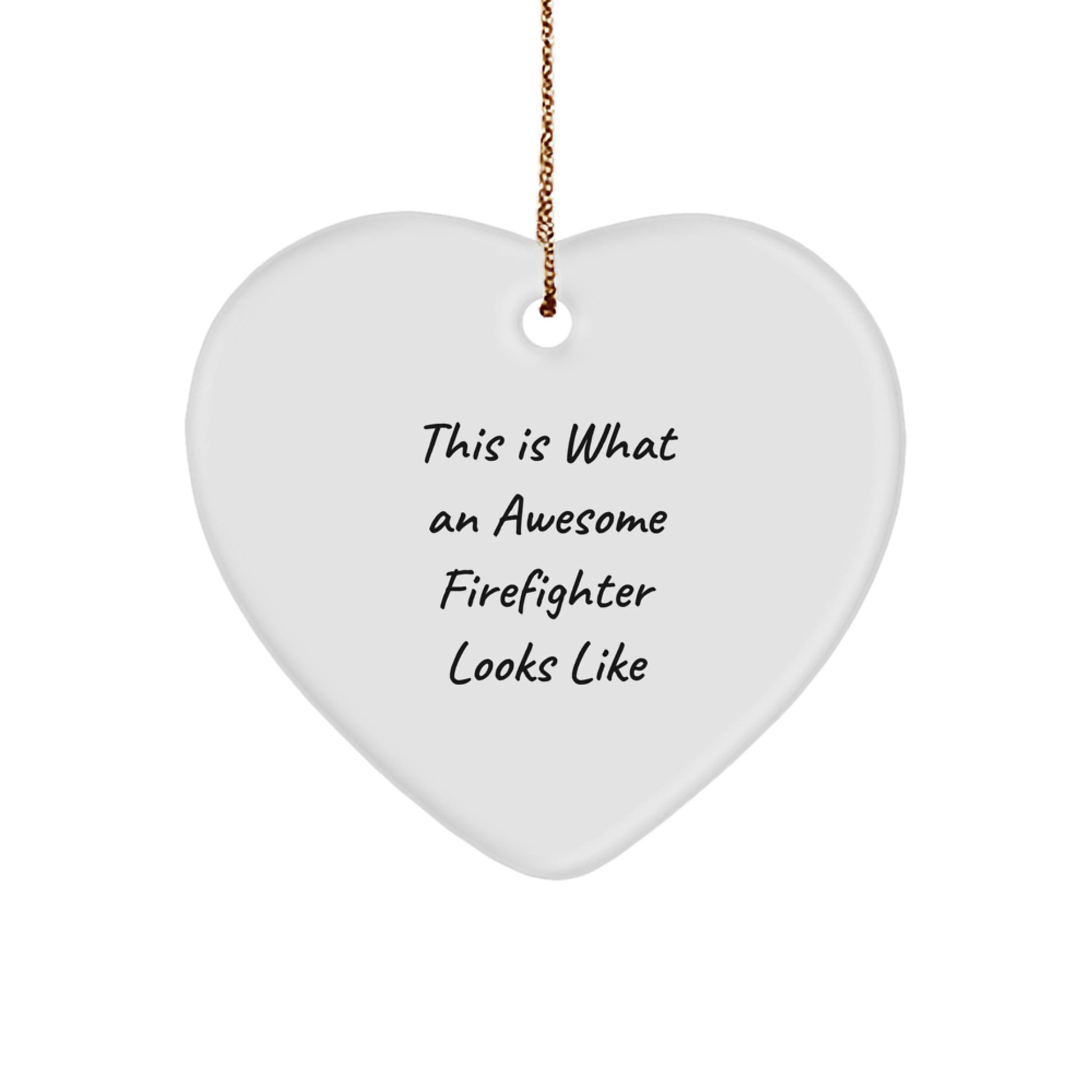 Firefighter Heart Shaped Ornament Gifts for Him Funny Christmas Memorable Presents from Family - Image 1