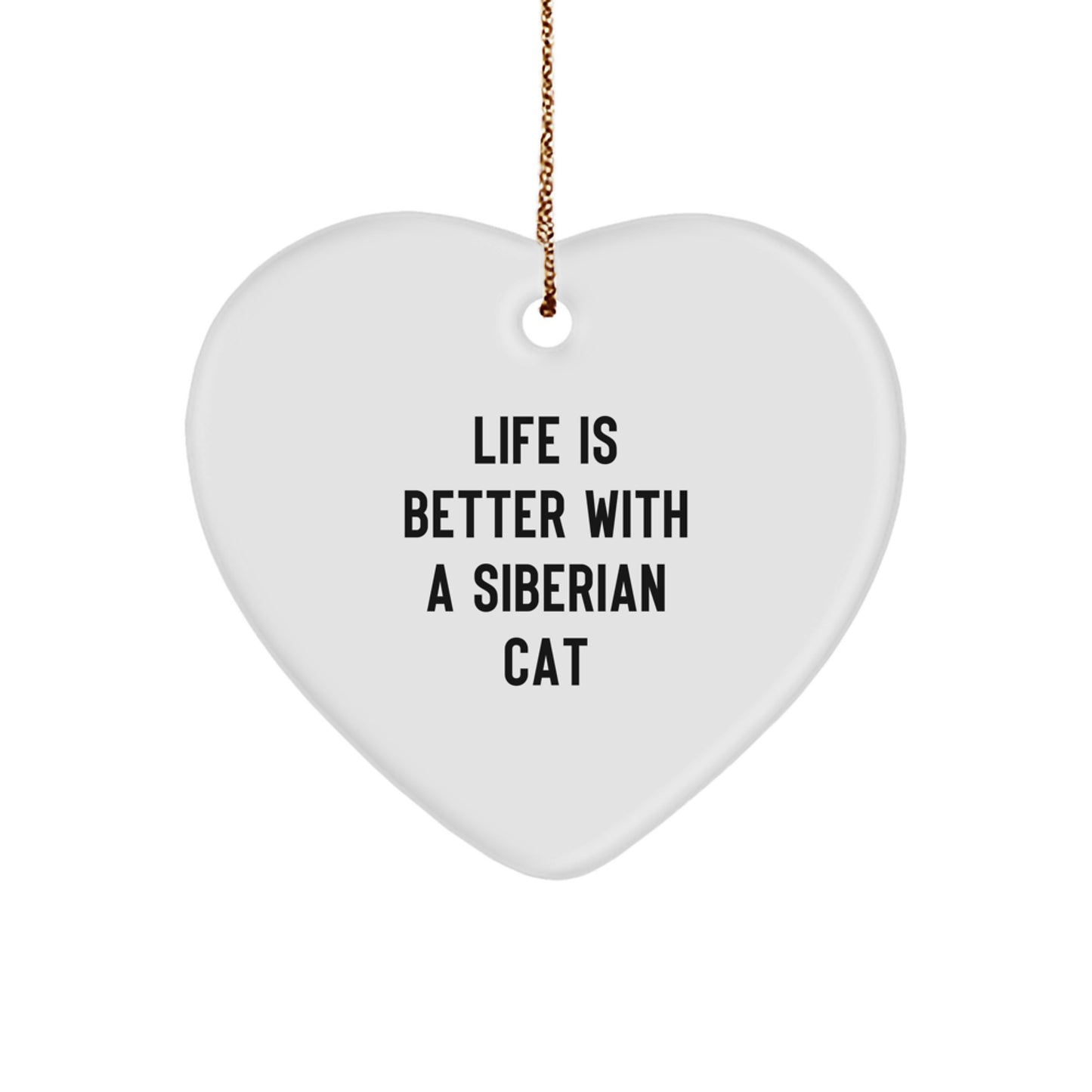 Siberian Cat Lovers Gifts from Friends and Family - Heart Ornament for Christmas - Image 1