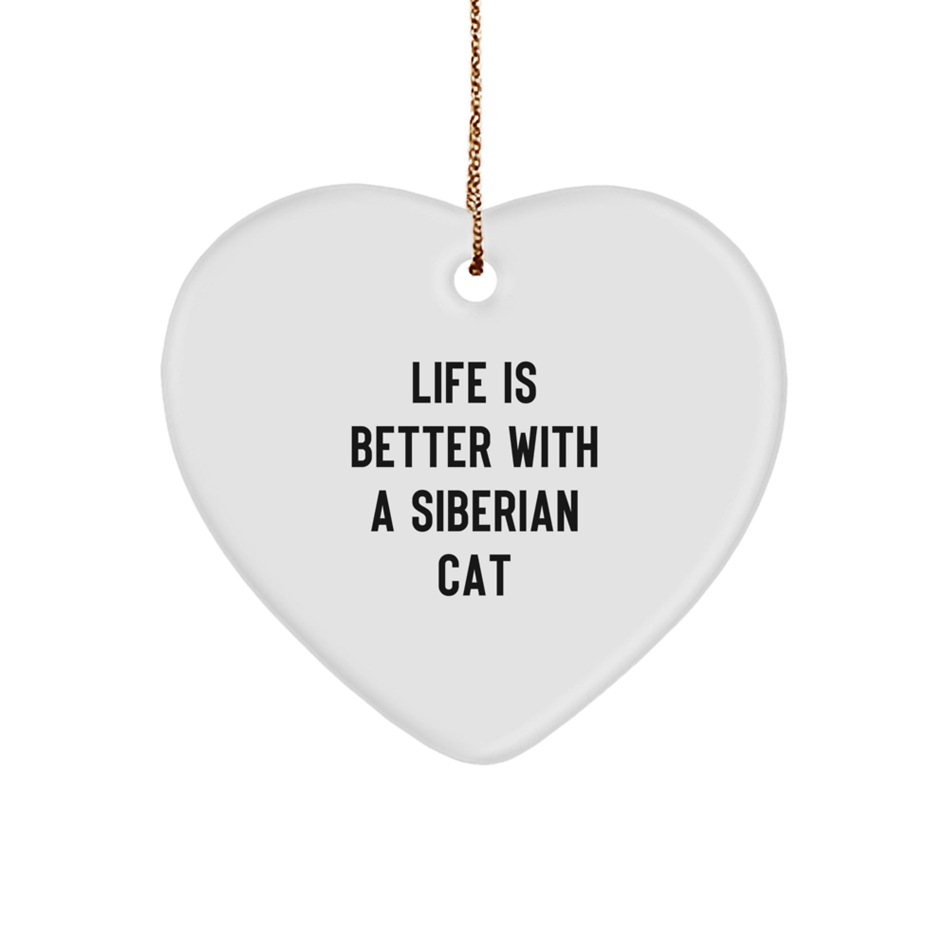 Siberian Cat Lovers Gifts from Friends and Family - Heart Ornament for Christmas - Image 1