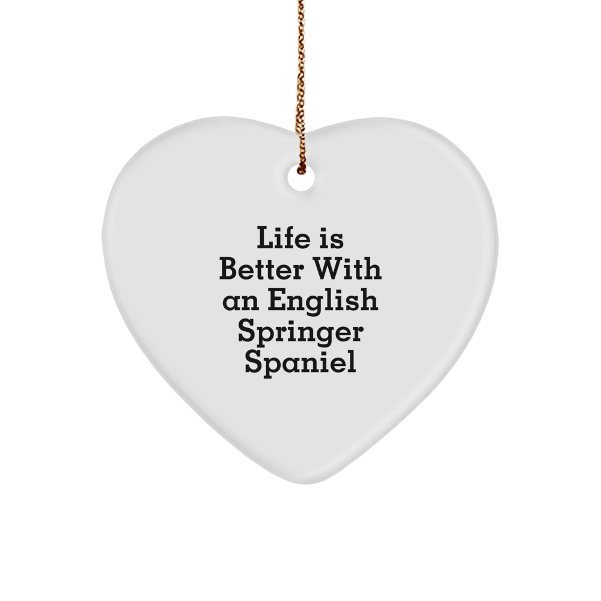 Funny English Springer Spaniel Dog Heart Ornament Gifts from Best Friends for Christmas - Image 1