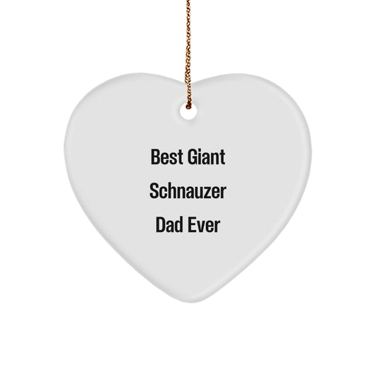 Giant Schnauzer Dog Dad Gifts, Best Giant Schnauzer Dad Ever Heart Ornament, Christmas Memorable Presents for Giant Schnauzer Dog Lovers, Gifts from Men to Giant Schnauzer Dog Owners - Image 1