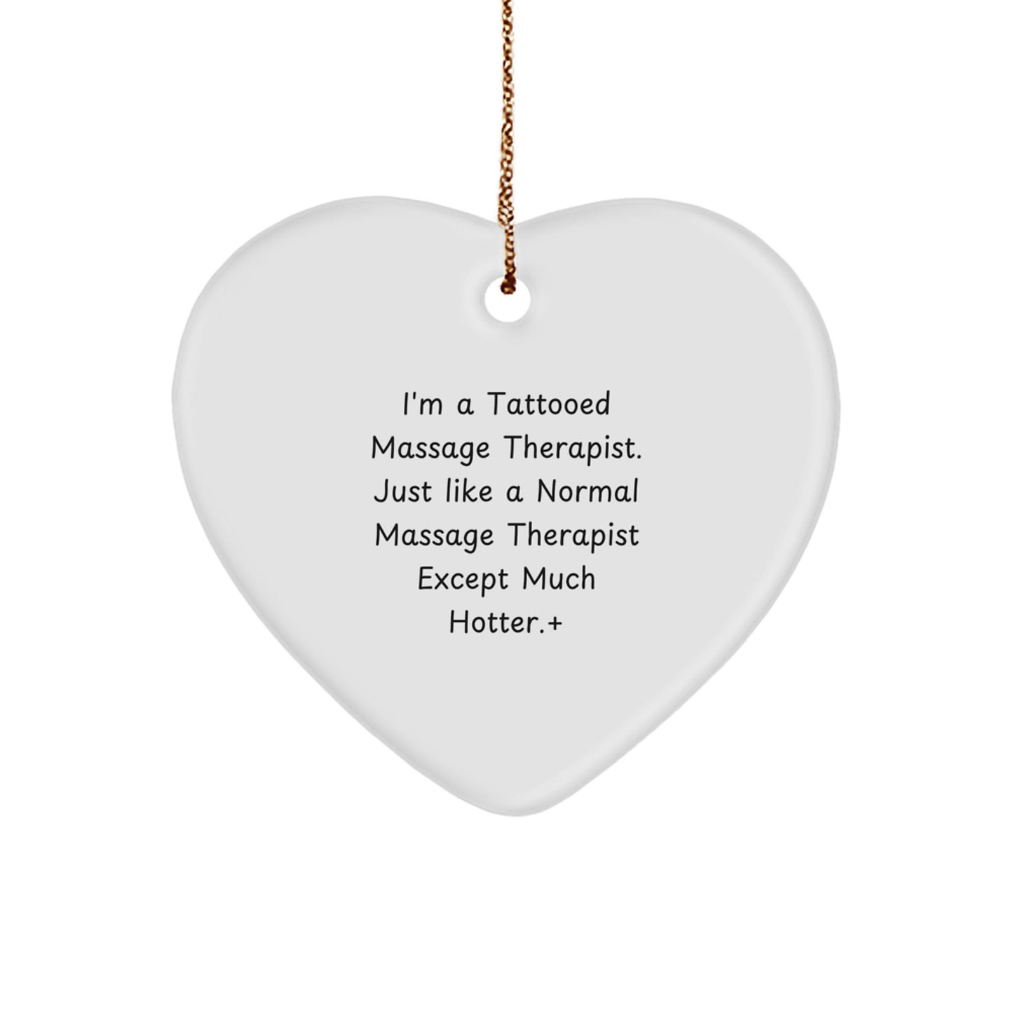 Funny Heart Ornament for Massage Therapist Gifts, Christmas Unique Gifts from Friends, Coworkers, Family to Massage Therapist, Hot Heart Shaped Ornament - Image 1