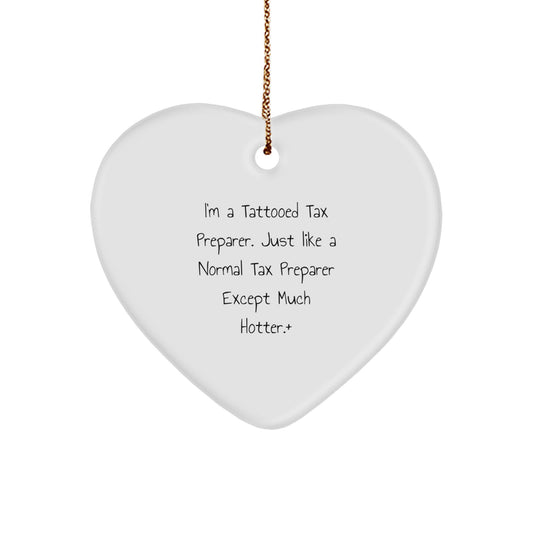 Funny Tax Preparer Gifts from Men to Women, Heart Ornament for Tax Preparer Office Christmas Unique Presents - Image 1