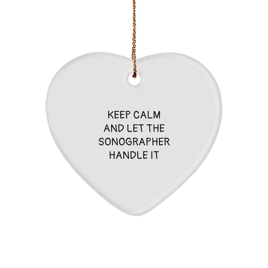 Funny Sonographer Heart Ornament Gifts from Friends for Christmas Unique Finds Sonographer - Image 1