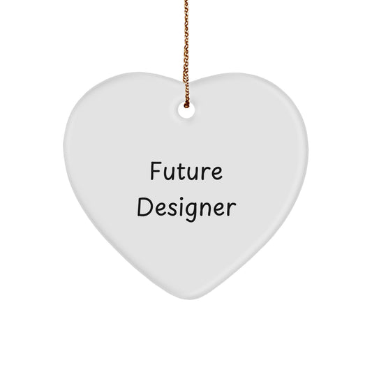 Future Designer Gifts from Family - Inspirational Heart Ornament for Christmas Unique Gifts - Image 1